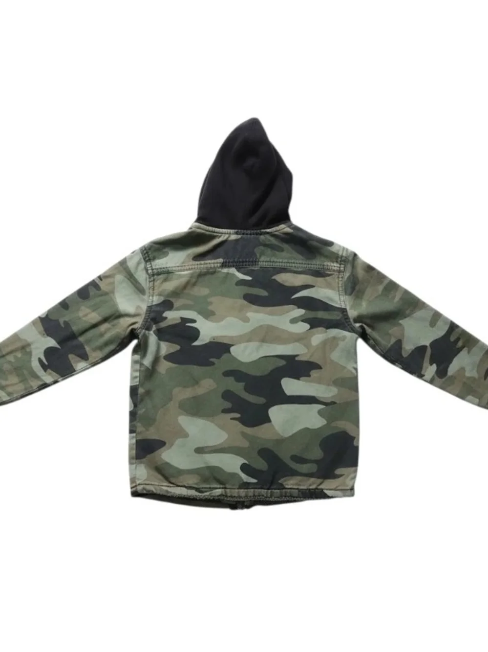 Wonder Nation Kids Green Camo Zip Jacket with Black Hood